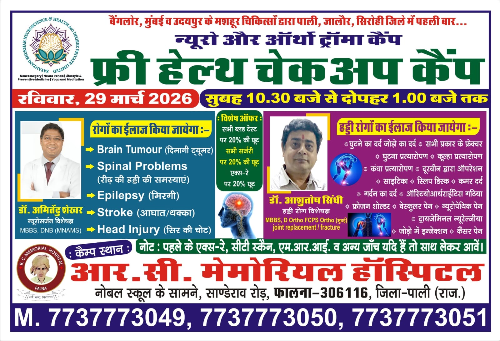 फालना में फ्री हेल्थ चेकअप कैंप का आयोजन 1 IMG 20260325 WA0040